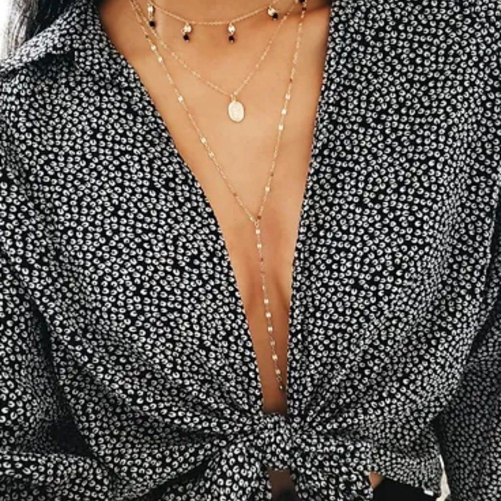 forever 21 contemporary tie up long sleeve size small